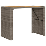 Garden Bar Table With Acacia Wood Top Poly Rattan