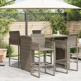 Garden Bar Table With Acacia Wood Top Poly Rattan