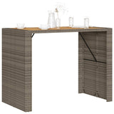 Garden Bar Table With Acacia Wood Top Poly Rattan