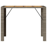 Garden Bar Table With Acacia Wood Top Poly Rattan