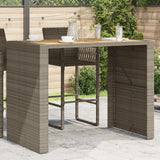 Garden Bar Table With Acacia Wood Top Poly Rattan