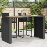Garden Bar Table With Acacia Wood Top Poly Rattan