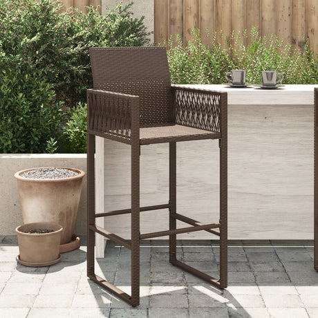 Garden Bar Stools 2 Pcs Poly Rattan