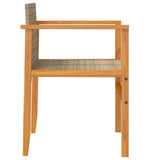 Garden Chairs 2 Pcs Poly Rattan&Solid Wood