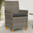 Garden Chairs With Cushions 2 Pcs Poly Rattan&Solid Wood