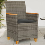 Garden Chairs With Cushions 2 Pcs Poly Rattan&Solid Wood