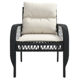 4 Piece Garden Sofa Set With Cushions Black Poly Rattan