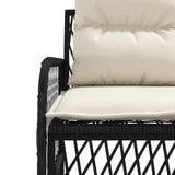 2 Piece Garden Sofa Set With Cushions Black Poly Rattan