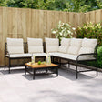 2 Piece Garden Sofa Set With Cushions Black Poly Rattan