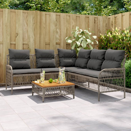 2 Piece Garden Sofa Set With Cushions Black Poly Rattan