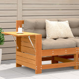 Garden Armrest Sofa With Side Table Solid Wood Pine
