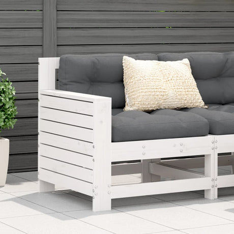 Garden Armrest Sofa With Side Table Solid Wood Pine
