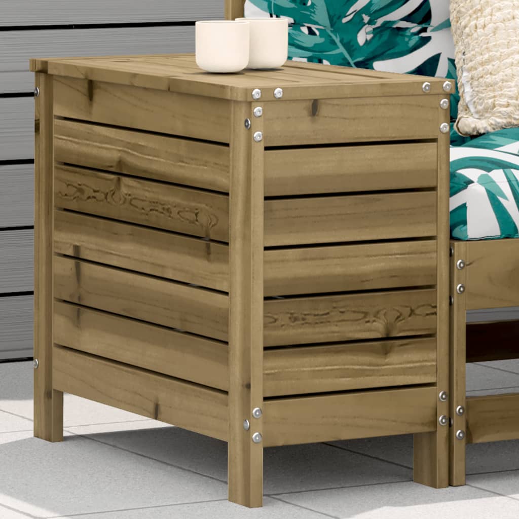 Garden Armrest Sofa With Side Table Solid Wood Pine
