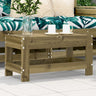 Garden Armrest Sofa With Side Table Solid Wood Pine