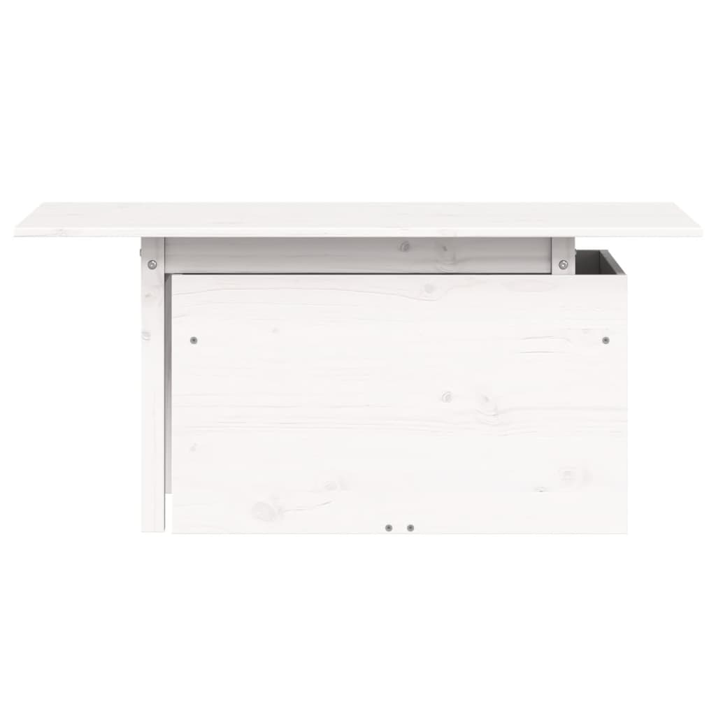 Garden Table White 100x50x75 cm Solid Wood Pine