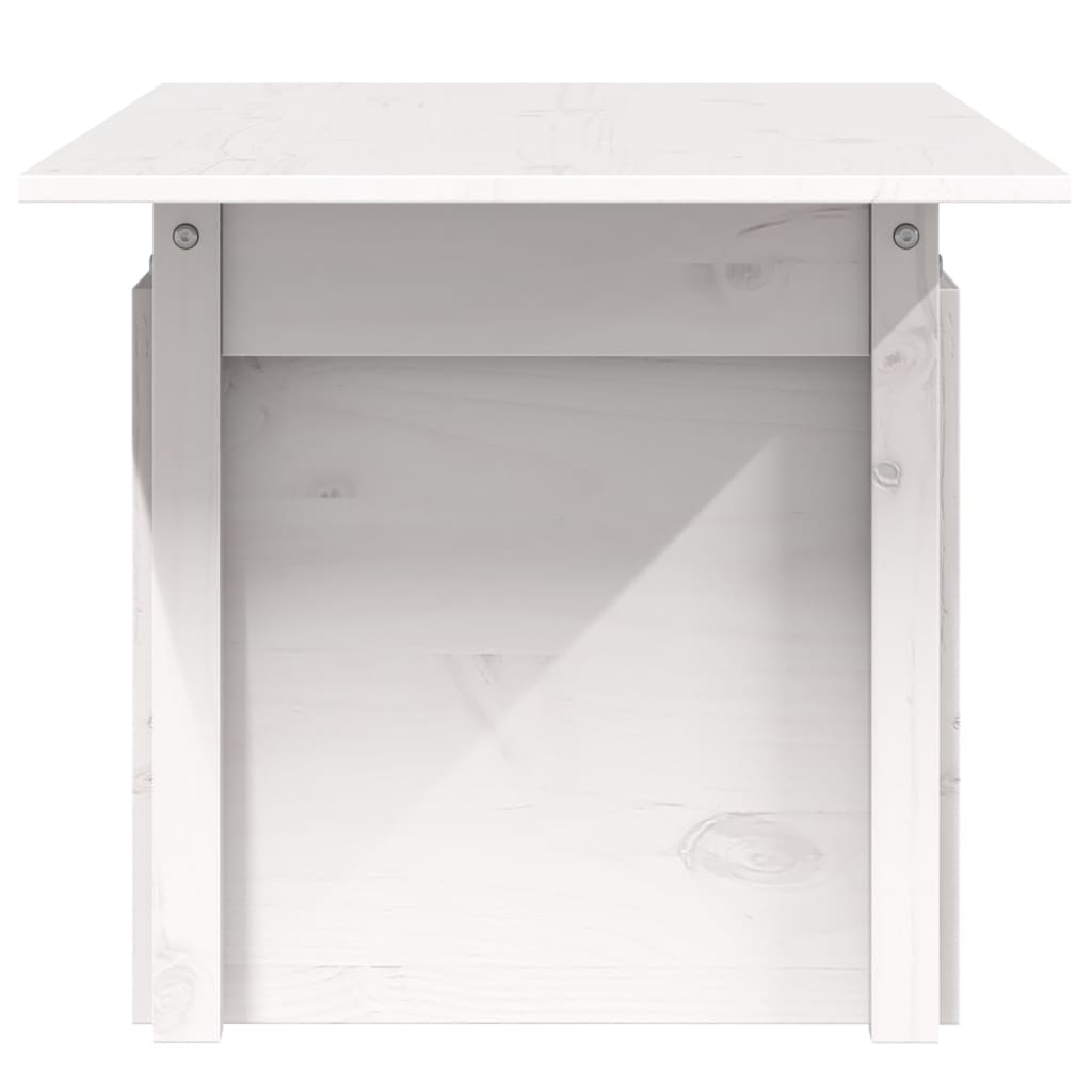 Garden Table White 100x50x75 cm Solid Wood Pine