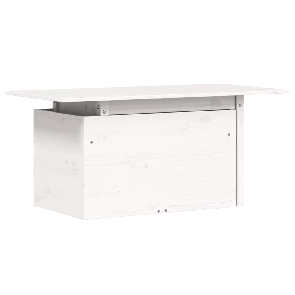 Garden Table White 100x50x75 cm Solid Wood Pine