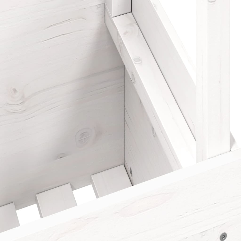 Garden Table White 100x50x75 cm Solid Wood Pine