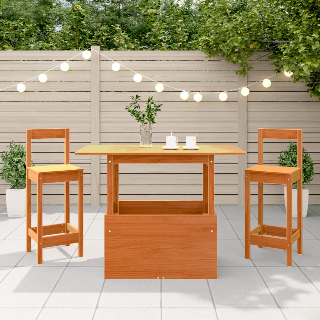 Garden Table Wax Brown 100x50x75 cm Solid Wood Pine