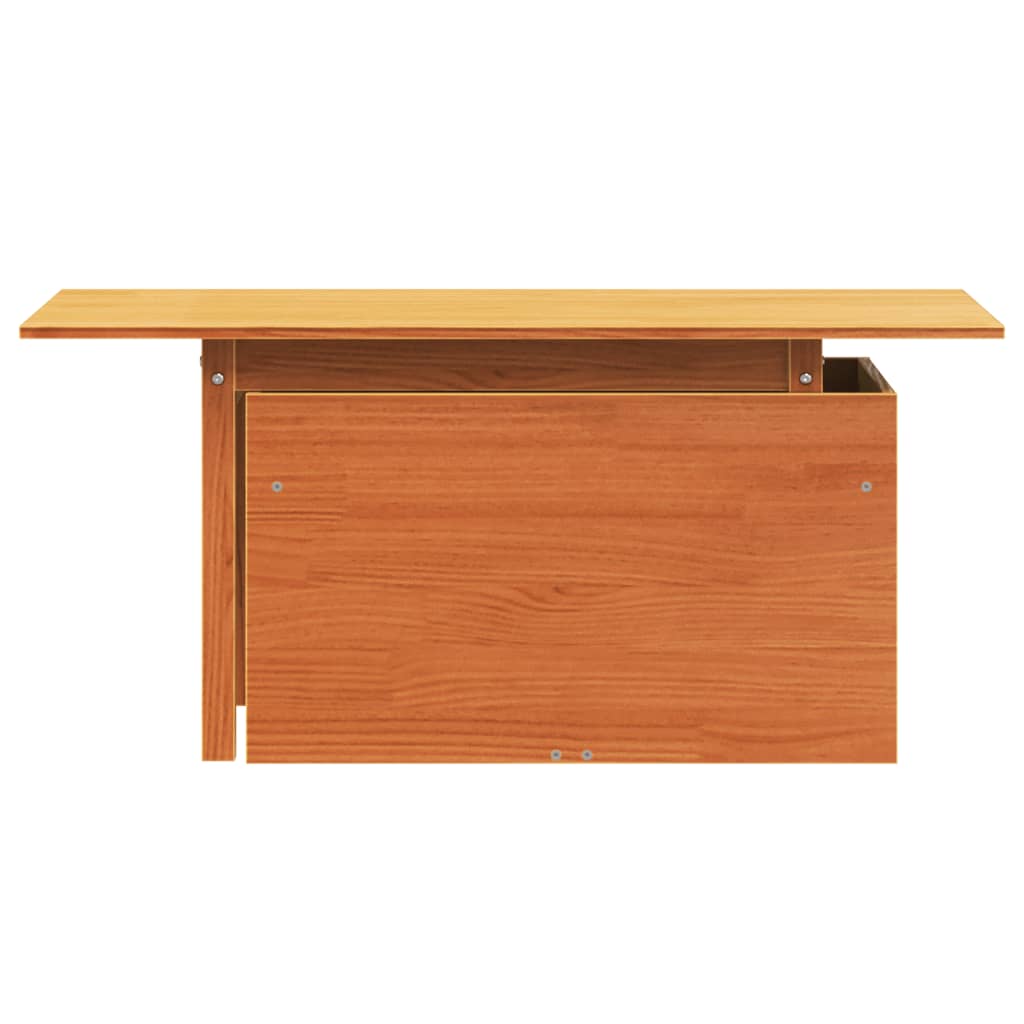 Garden Table Wax Brown 100x50x75 cm Solid Wood Pine
