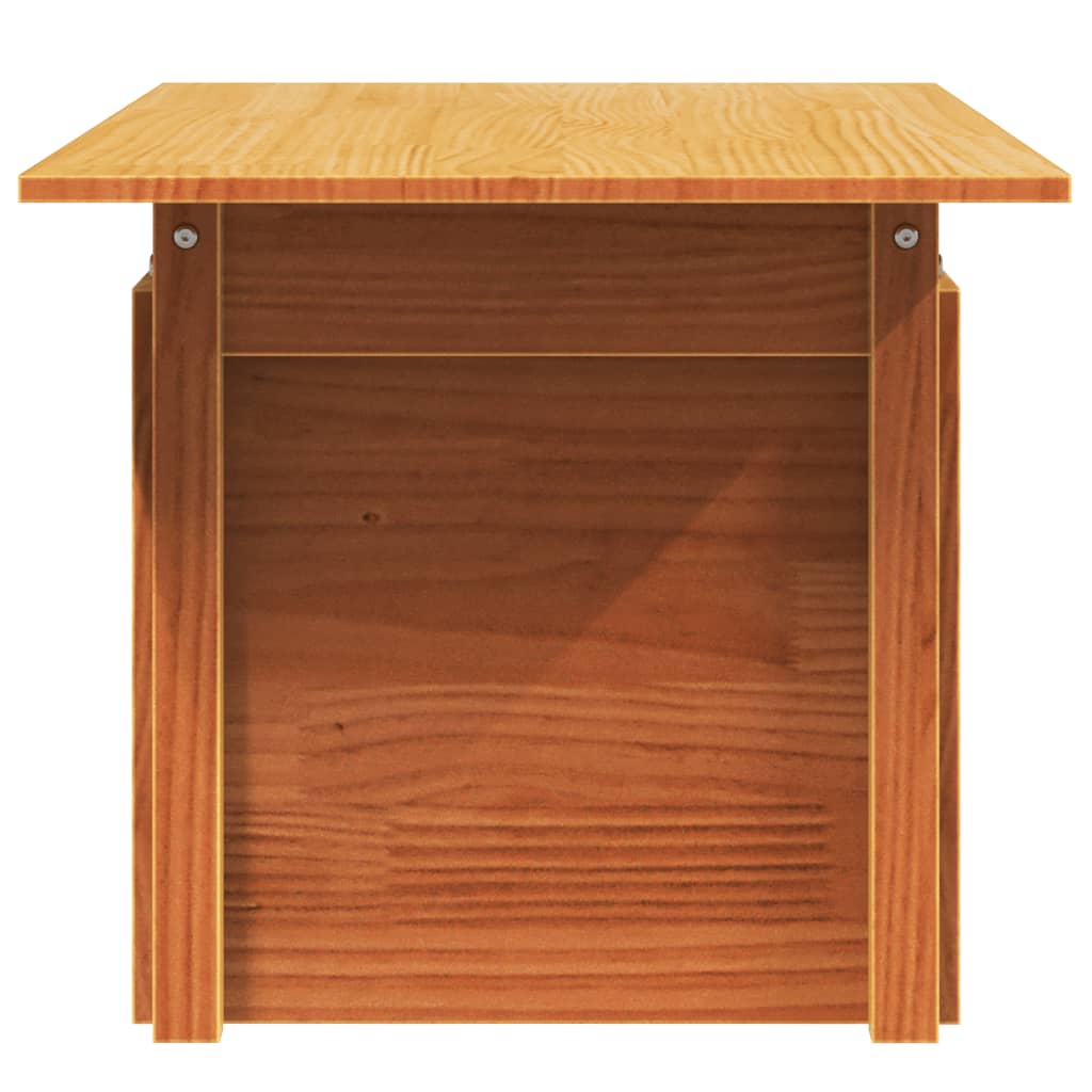 Garden Table Wax Brown 100x50x75 cm Solid Wood Pine