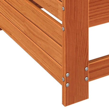 Garden Armrest Sofa With Cushion Wax Brown Solid Wood Pine