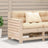 Garden Armrest Sofa With Cushion Wax Brown Solid Wood Pine