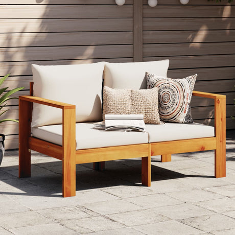 Garden With 1 Armrest 2-Seater Solid Wood Acacia