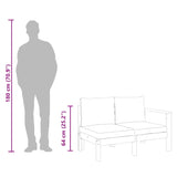 Garden With 1 Armrest 2-Seater Solid Wood Acacia