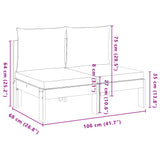 Garden Sofa Armless with Cushions 2-Seater Solid Wood Acacia