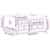 Storage Box Corona 90X78X45 Cm Solid Wood Pine