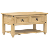 Coffee Table With Drawers Corona 85X50X45 Cm Solid Wood Pine