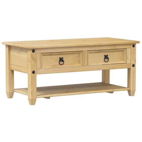 Coffee Table With Drawers Corona 100X48X45 Cm Solid Wood Pine