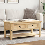 Coffee Table With Drawers Corona 100X48X45 Cm Solid Wood Pine
