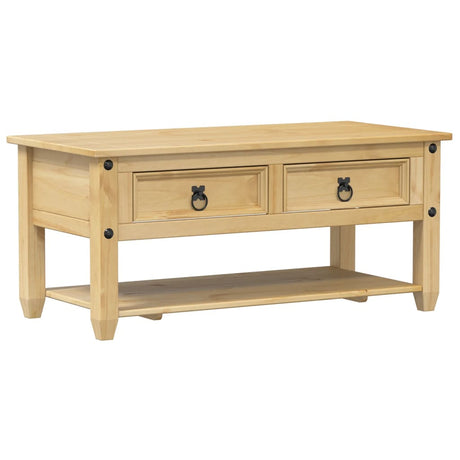Coffee Table With Drawers Corona 100X48X45 Cm Solid Wood Pine