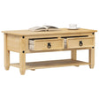 Coffee Table With Drawers Corona 100X48X45 Cm Solid Wood Pine