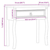 Console Table Corona 73X35X73 Cm Solid Wood Pine