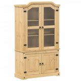 Glass Display Cabinet Corona 103.5X42X180 Cm Solid Wood Pine