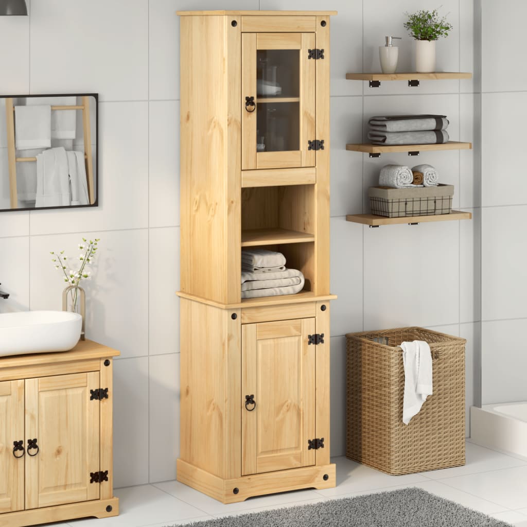 Bathroom Cabinet Corona 50X40X185 Cm Solid Wood Pine