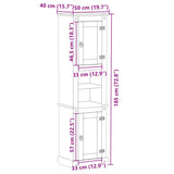 Bathroom Cabinet Corona 50X40X185 Cm Solid Wood Pine