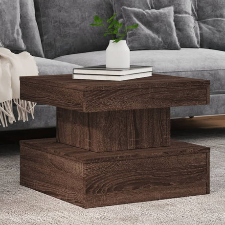 Coffee Table With Led Lights 90X50X40 Cm