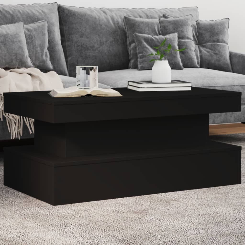 Coffee Table With Led Lights 90X50X40 Cm