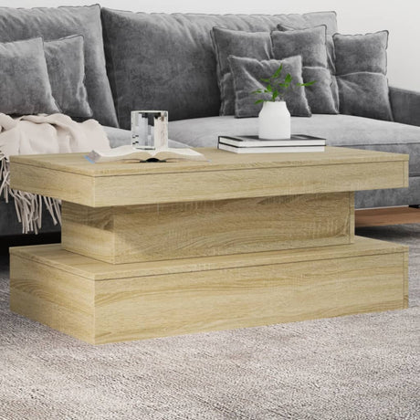 Coffee Table With Led Lights 90X50X40 Cm