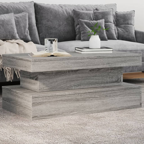 Coffee Table With Led Lights 90X50X40 Cm
