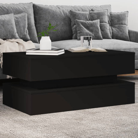 Coffee Table With Led Lights 90X50X40 Cm