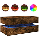 Coffee Table With Led Lights 90X50X40 Cm