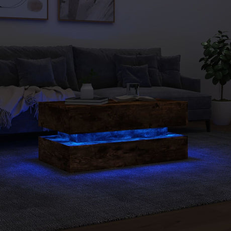 Coffee Table With Led Lights 90X50X40 Cm