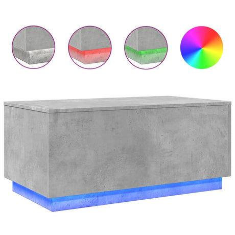 Coffee Table With Led Lights 90X50X40 Cm