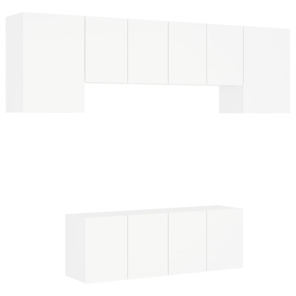 6 Piece Tv Wall Units Engineered Wood