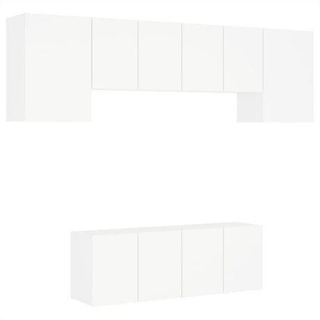 6 Piece Tv Wall Units Engineered Wood